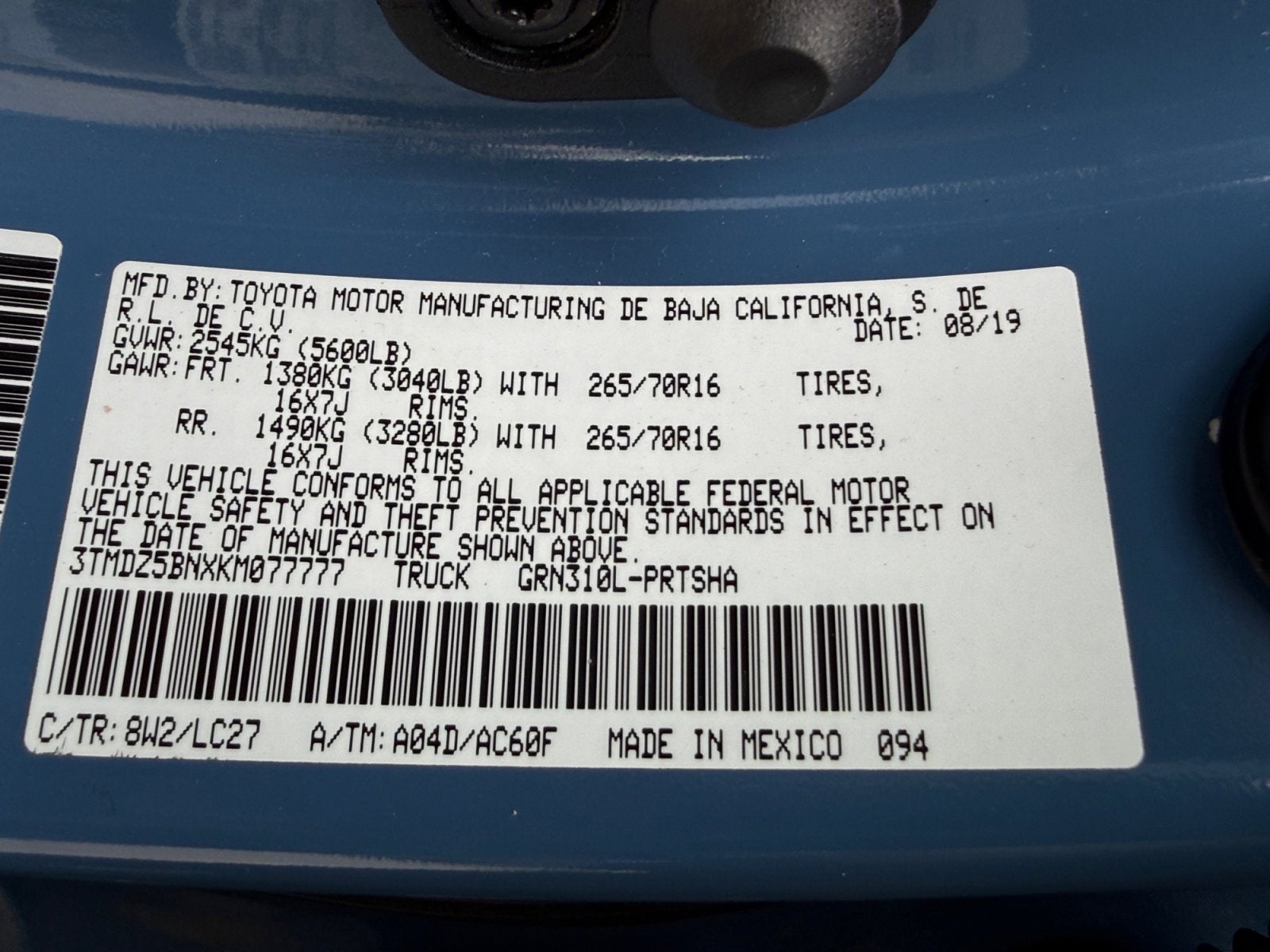 2019 Toyota Tacoma 4WD TRD Off Road