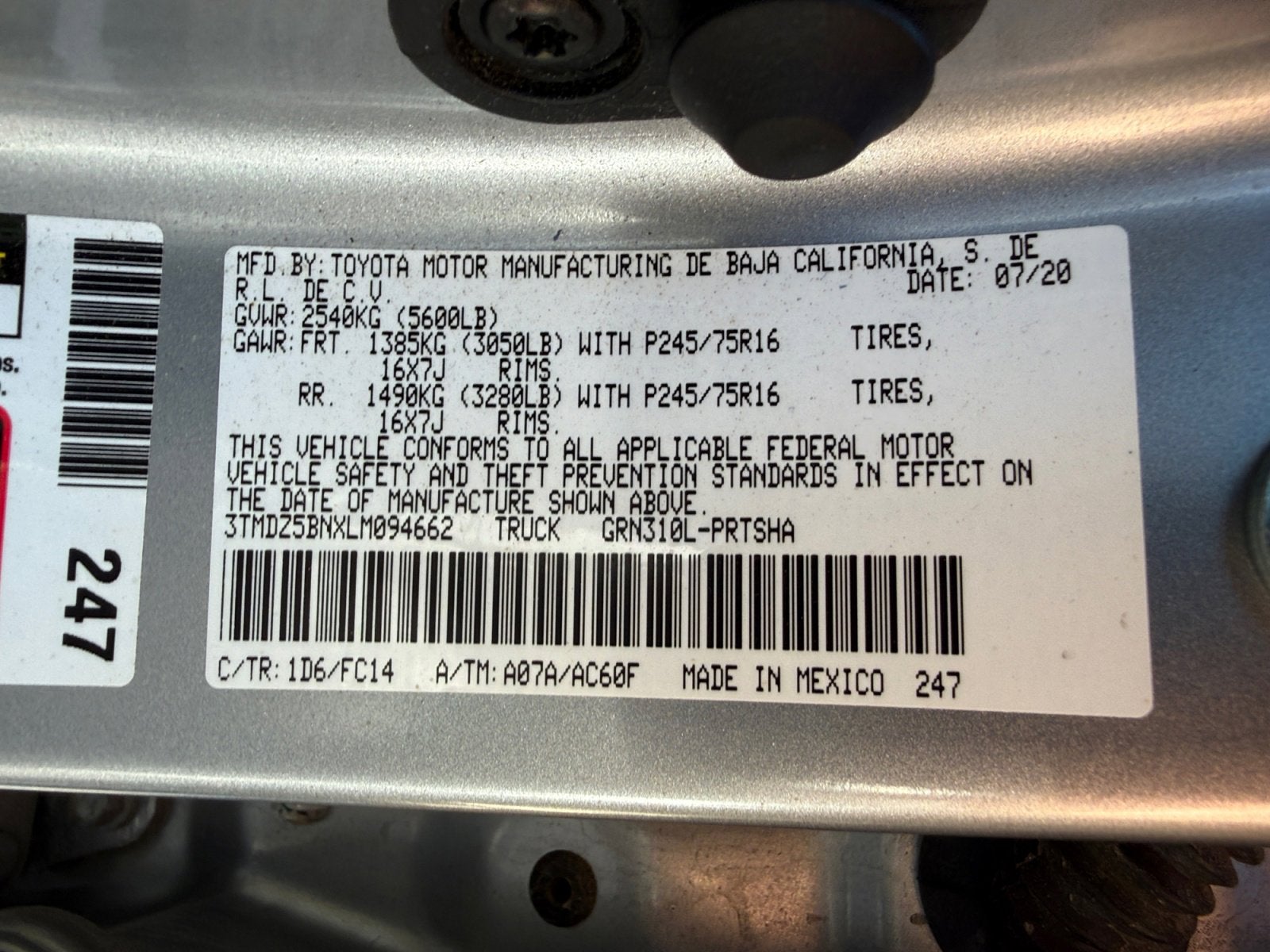 2020 Toyota Tacoma 4WD SR5