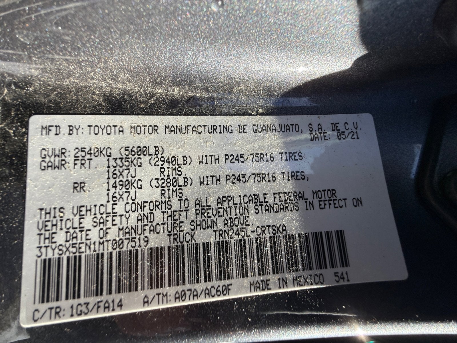 2021 Toyota TACOMA SR SR